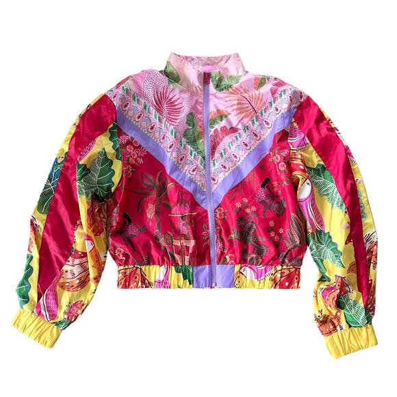 NEW Farm Rio Mixed Scarves Windbreaker - Picture 4 of 16